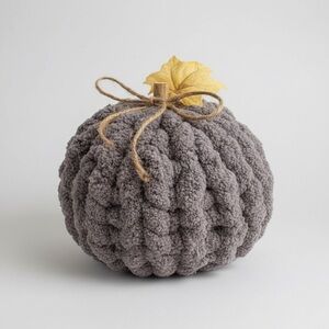 Gray Knitted Pumpkin Decor
